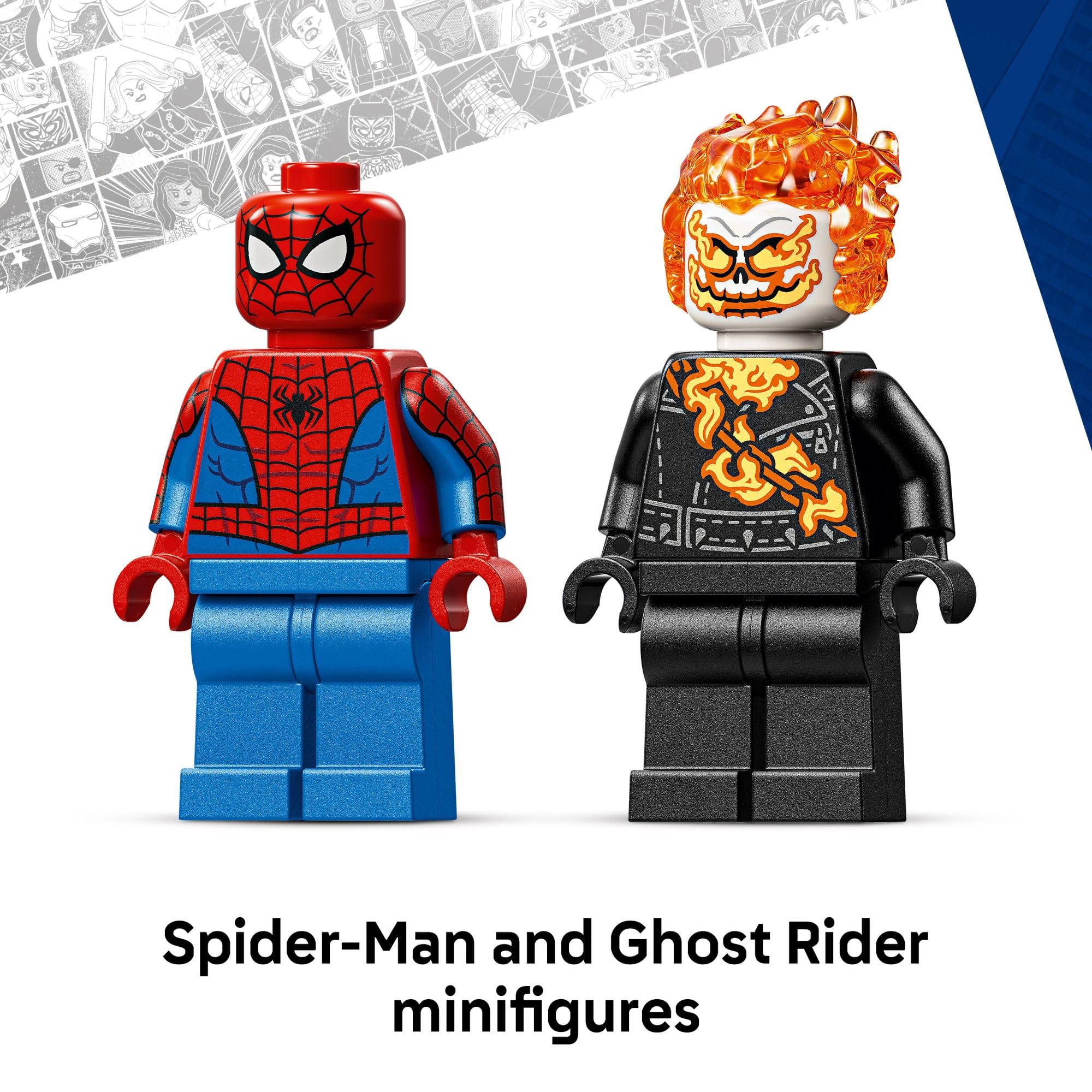 3Mi－Ki　0922 LEGO Marvel Spider-Man vs. Ghost Rider Motorcycle Building Toy for